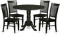 East West Furniture DLWE5-BLK-W 5 Piece Dinette Set for 4 Includes a Round Dining Table with Dropleaf and 4 Dining Room Chairs, 42x42 Inch, Black