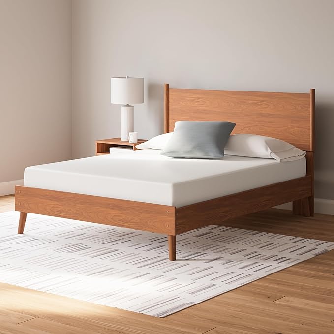 Signature Design by Ashley King Size Chime 8 Inch Medium Firm Gel Memory Foam Mattress with Green Tea & Charcoal Extract, Fiberglass Free, Mattress In A Box