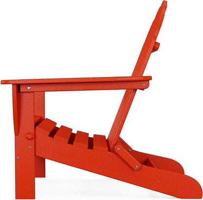 POLYWOOD AD5030SR Classic Folding Adirondack Chair, 38.5" H x31.25 W x 33.5" D, Sunset Red