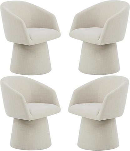 Swivel Dining Chairs Modern Accent Armchair Side Deskchair for Diningroom Vanity Bedroom Livingroom Reading Room,Linen,4 Box