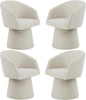 Swivel Dining Chairs Modern Accent Armchair Side Deskchair for Diningroom Vanity Bedroom Livingroom Reading Room,Linen,4 Box