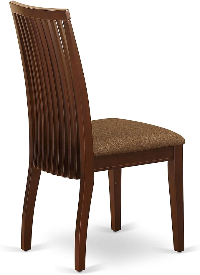 East West Furniture CAIP5-MAH-C 5 Piece Kitchen Table & Chairs Set Includes a Rectangle Dining Table and 4 Linen Fabric Dining Room Chairs, 36x60 Inch, Mahogany