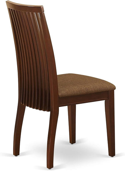 East West Furniture CAIP5-MAH-C 5 Piece Kitchen Table & Chairs Set Includes a Rectangle Dining Table and 4 Linen Fabric Dining Room Chairs, 36x60 Inch, Mahogany