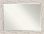 Amanti Art White Bathroom Mirror for Over Sink, 35x45 Alexandria White Wash Rectangle Vanity Mirror, X-Large Coastal Wood Frame, Hangs Horizonally and Vertically, Bathroom Wall Decor, Beveled Edge