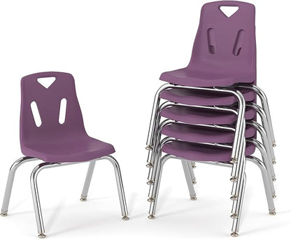 Berries Jonti-Craft 8146JC6004 Stacking Chairs with Chrome-Plated Legs, 16" Height, Purple, Pack of 6