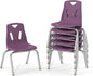 Berries Jonti-Craft 8146JC6004 Stacking Chairs with Chrome-Plated Legs, 16" Height, Purple, Pack of 6