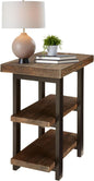 Pomona 3-Tier Solid Wood End Table with Storage Shelves – Rustic Industrial Space-Saving Side Table or Nightstand for Living Room, Bedroom, or Entryway by Alaterre Furniture