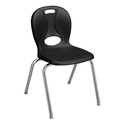 Learniture LNT-118-CSW-BK Learniture Structure Series Stackable School Chairs for Classroom, 18" Seat Height, Black, Pack of 4