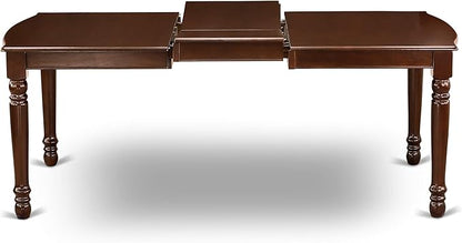 East West Furniture DONO9-MAH-W 9 Piece Kitchen Table Set Includes a Rectangle Dining Table with Butterfly Leaf and 8 Dining Room Chairs, 42x78 Inch, Mahogany