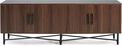 Christopher Knight Home Saral Modern 66 Inch TV Stand for TV up to 70 inch, TV Entertainment Center with Storage Adjustable Shelf, Wooden TV Console Table with Storage for Living Room, Chestnut Brown