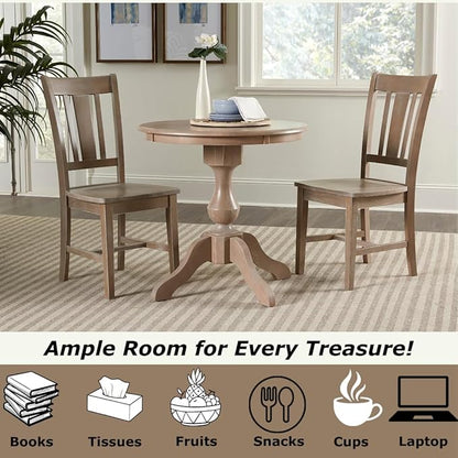 International Concepts 30" Round Top Pedestal Dining Table Solid Parawood 29.1" High, Kitchen/Dining Furniture, Easy Assembly, Residential Use Only