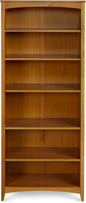 Camaflexi Shaker Style 6 Shelf Bookcase / Solid Wood / 72 inch Tall / Adjustable Shelving / Closed Back / Display Bookshelf for Living Room, Bedroom, Home and Office, Cherry