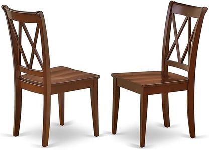 East West Furniture DOCL5-MAH-W 5 Piece Modern Dining Table Set Includes a Rectangle Wooden Table with Butterfly Leaf and 4 Kitchen Dining Chairs, 42x78 Inch, Mahogany