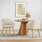 Wooden Dining Chairs Set of 2, Faux Leather Upholstered Modern Dining Room Chairs with Barrel Backrest & Double-Layer Thick Cushion for Living Room, Restaurant, Kitchen and Café, Beige