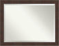 Amanti Art Brown Bathroom Mirror for Over Sink, 35x45 Wildwood Brown Rectangle Vanity Mirror, X-Large Rustic Farmhouse Frame, Hangs Horizonally and Vertically, Bathroom Wall Decor, Beveled Edge