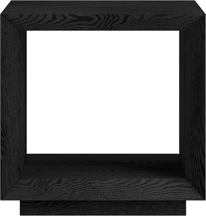 Henn&Hart 22" Wide Rectangular Side Table in Natural Black, for Home, Living Room, Bedroom, Entertainment Room, Office