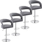 VECELO Bar Stools Set of 4 Adjustable Swivel Modern Pu Leather Barstools, Counter Bar Stools with Back and Arms, for Kitchen, Bar (Light Gray)