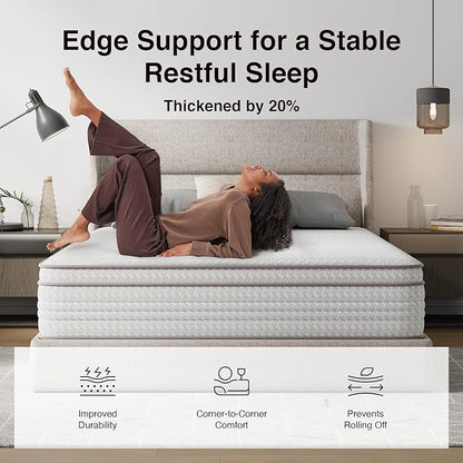 Novilla Full Size Mattress, 10 Inch Full Mattresses in a Box with Smarts™ Pocket Coil for Pressure Relief, Medium Firm Foam and Spring Hybrid Colchones with CertiPUR-US Certified