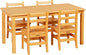 ECR4Kids 24in x 48in Rectangular Hardwood Table and Chair Set, 12in Seat Height, Kids Furniture, Honey