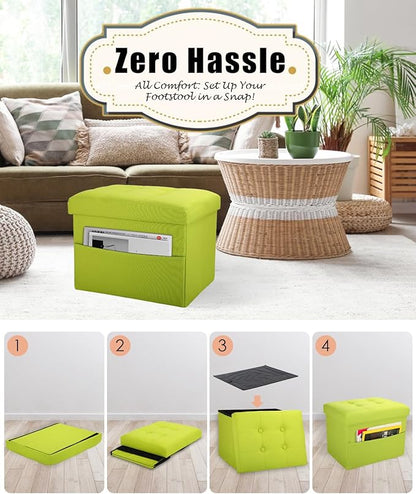 Ottoman Storage Ottoman Foot Rest Stool Foldable Bench with Storage Student Dormitory Bedroom and Entryway 17 X 13 X 13