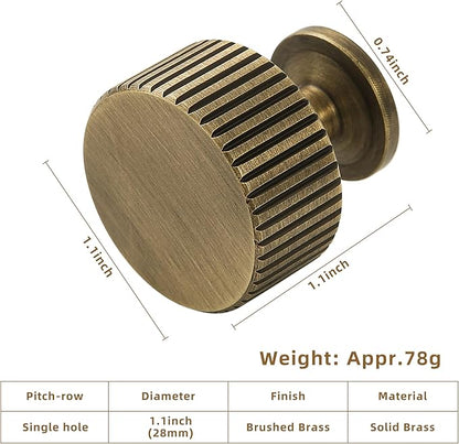 Antique Brass Cabinet Knob - Brush Gold Dresser Drawer Knob 2 Pack, Brass Handles for Bathroom Bedroom Closet Wardrobe,Furniture Hardware pulls