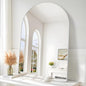 Arched Bathroom Mirror, 30"x48" Silver Arched Mirror for Bathroom, Wall Mounted Mirror, Silver Vanity Wall Mirror w/Metal Frame for Bedroom, Entryway, Living Room, Hanging or Leaning Against