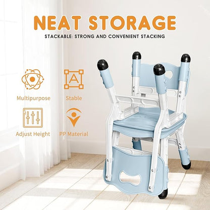 Kids Chair Adjustable Height Children Chairs Suitable for Children Age 2-8 with Foot Covers for Home Classroom Kindergarten and Children's venues Two-Pack