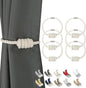 BEL AVENIR Magnetic Cotton Curtain Tiebacks, Decorative Drapery Holdbacks Modern Woven Tie-Backs with Exquisite Knot (Cotton, 6 Pack)