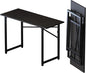 Folding Computer Desk 47 inch Writing Gaming Computer Camping Table, No Assembly Required Home Office Desk, Black