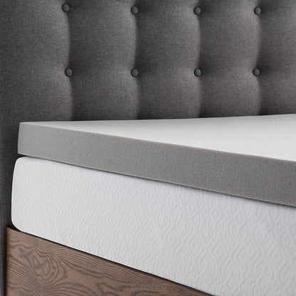Lucid 3 Inch Ventilated Bamboo Charcoal Memory Foam Mattress Topper - Twin XL Mattress Topper