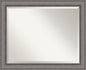 Amanti Art Grey Wall Mirror 27x33 Burnished Concrete Rectangle Bathroom Mirror for Wall Decor Living Room, Large Modern Contemporary Wood Frame, Hangs Horizonally and Vertically, Bathroom Decor