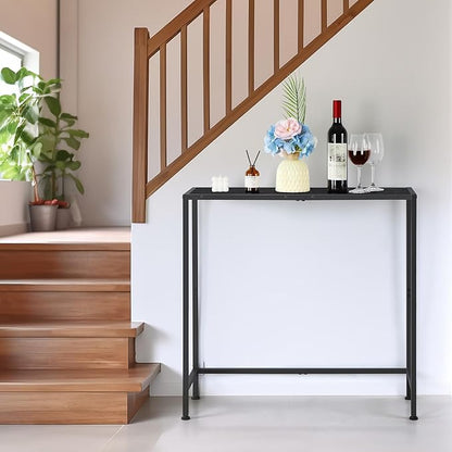 Console Table for Entryway, Black Narrow Console Hallway Table Living Room Furniture, Thin Side Table Back of Sofa, Entrance Table for Entryway Foyer Bedroom