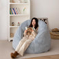 N&V Large Shell Bean Bag Chair, Adult Size Bean Bag Sack, Foam Filling, Includes Removable and Machine Washable Cover, 40in, Soft Faux Fur, Grey