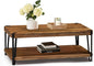 Alaterre Furniture Ryegate 48" Live Edge Wood Coffee Table â€“ Solid Acacia with Metal Frame, Industrial Modern Design, Rustic Rectangle Table with Clear Finish for Living Room or Lounge