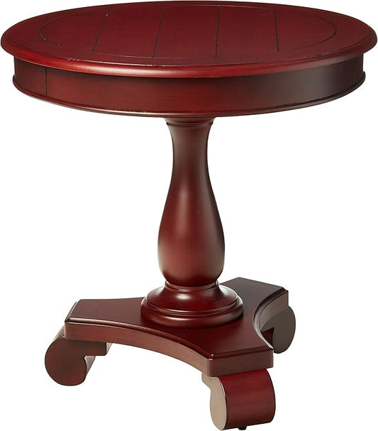 INSPIRED by Bassett OSP Home Furnishings Avalon Hand Painted Round Accent Table with Traditional Accents, Vintage Wine