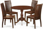 East West Furniture DMIP5-MAH-W 5 Piece Dining Table Set for 4 Includes a Round Kitchen Table with Dropleaf and 4 Kitchen Dining Chairs, 42x42 Inch, Mahogany
