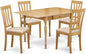 East West Furniture MZAN5-OAK-C 5 Piece Dinette Set for 4 Includes a Rectangle Dining Table with Dropleaf and 4 Linen Fabric Dining Room Chairs, 36x54 Inch, Oak