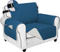 PureFit Reversible Sofa Cover Water Resistant Chair Couch Cover, Machine Washable Furniture Cover with Non-Slip Foam and Adjustable Strap for Dogs, Pets (Chair, Peacock Blue/Ivory)