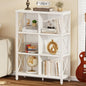 FATORRI 6 Cube Storage Organizer Shelf, Wood and Metal Cubby Bookshelf, Modern Cube Book Shelf (White Oak)