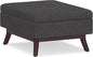 SIMPLIHOME Owen 34 inch Wide Mid Century Modern Rectangle Coffee Table Storage Ottoman in Slate Grey Linen Look Fabric, Assembled, For the Living Room, Entryway and Family Room