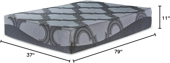 Signature Design by Ashley Twin XL Size 1100 11 Inch Hybrid Mattress with Support & Pressure Relief Cooling Gel Memory Foam, Fiberglass Free, Mattress In A Box