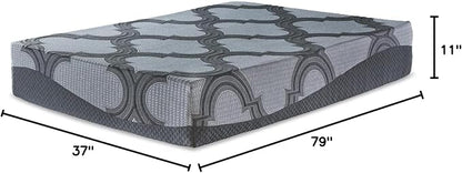 Signature Design by Ashley Twin XL Size 1100 11 Inch Hybrid Mattress with Support & Pressure Relief Cooling Gel Memory Foam, Fiberglass Free, Mattress In A Box