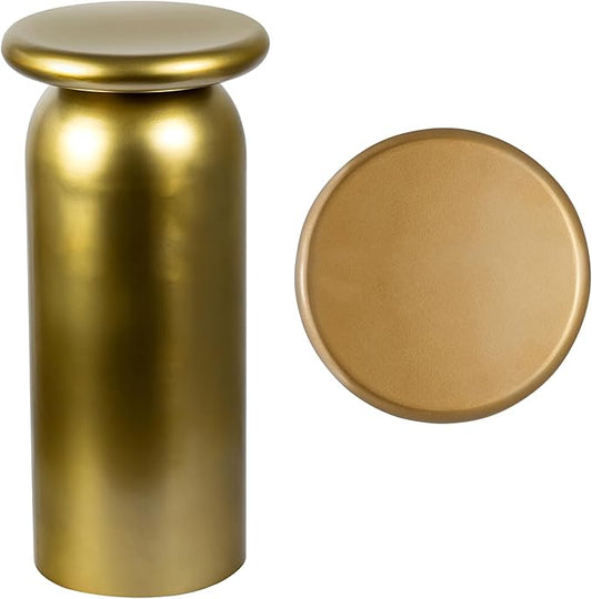 JONATHAN Y END1008B Miles 22.75" Mid-Century Modern Metal Sleek Cylinder Drink Table, Gold for Living Room, Bedroom, Office, Bathroom