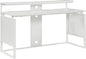 OSP Home Furnishings Ace Contemporary Modern Home Office Desk with Shelf, Rectangular with White Finish
