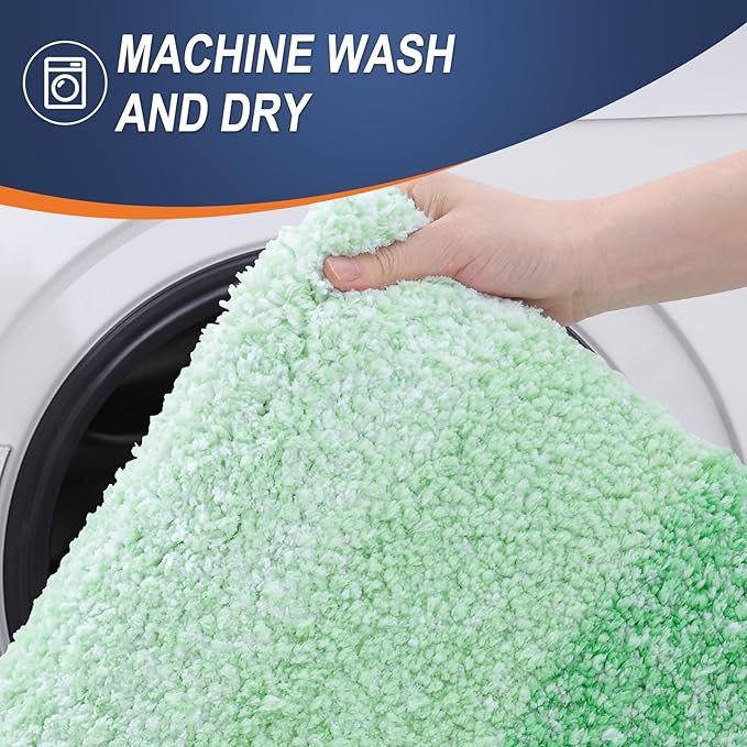 OLANLY Bathroom Runner Rugs 59x20, Extra Soft Absorbent Microfiber Bath Rugs, Rubber Backing, Quick Dry, Machine Washable Bath Mats for Bathroom Floor, Tub and Shower, Home Decor Accessories, Green