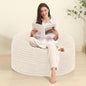Memory Foam Bean Bag Chair for Adults/Teens, Bean Bag Sofa with Fluffy Removable Cover, for Living Room Bedroom, 3FT White