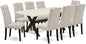 East West Furniture X627EL635-9 9 Piece Dining Room Table Set Includes a Rectangle Dining Table with X-Legs and 8 Doeskin Linen Fabric Upholstered Parson Chairs, 40x72 Inch, Multi-Color