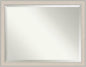Amanti Art White Bathroom Mirror for Over Sink, 35x45 Cottage White Silver Rectangle Vanity Mirror, X-Large Coastal Wood Frame, Hangs Horizonally and Vertically, Bathroom Wall Decor, Beveled Edge