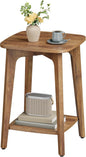 VASAGLE Side Table, Small Square End Table with Lower Shelf, Nightstand for Small Spaces, Living Room, Bedroom, Honey Brown ULET236K01