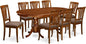 East West Furniture PLAV9-SBR-C 9 Piece Dining Table Set Includes an Oval Dining Room Table with Butterfly Leaf and 8 Linen Fabric Upholstered Chairs, 42x78 Inch, Saddle Brown